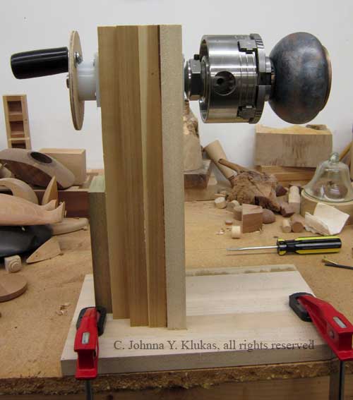 The Auxiliary Headstock Jig in use.