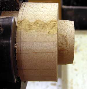 Turning the tenon on the nose.